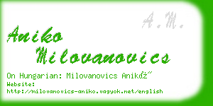 aniko milovanovics business card